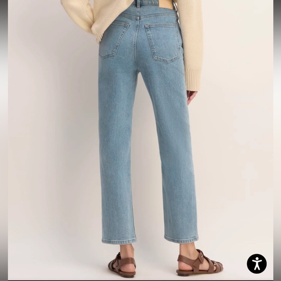 Everlane jeans the way high jean straight leg light wash organic cotton 27 long - Picture 4 of 13